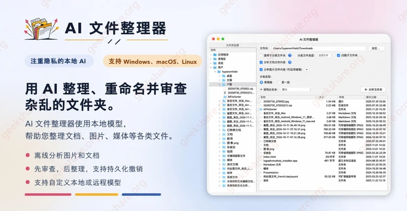 AI File Sorter - 一个基于 AI 的文件整理工具