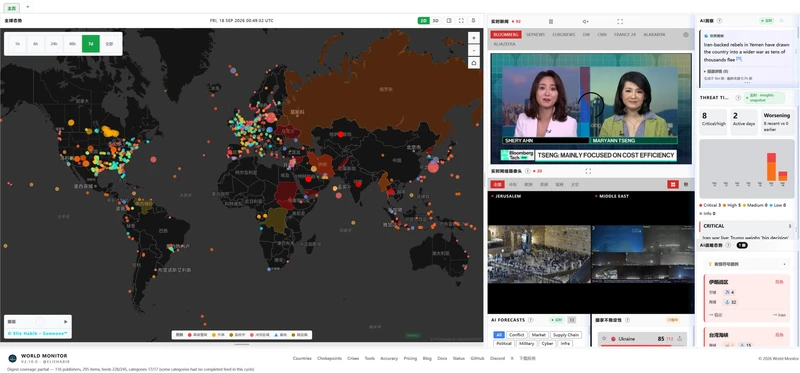 World Monitor - 一个实时全球情报监控仪表盘