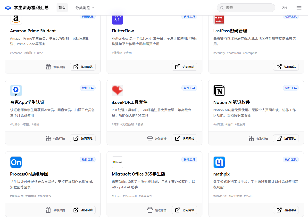 各种各样的学生优惠