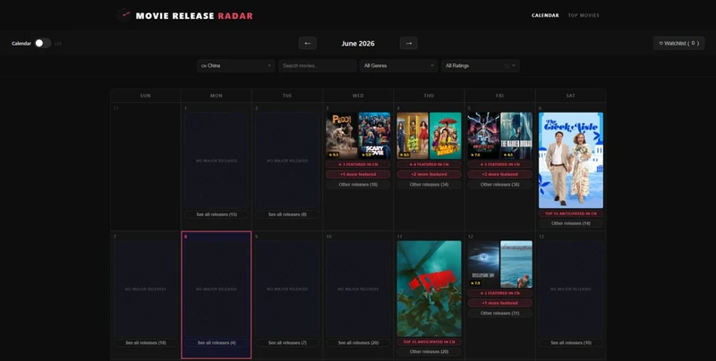 Movie Release Radar